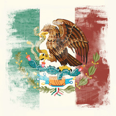 Grunge-Flagge Mexiko
