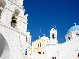 Bells and crosses in Santorini