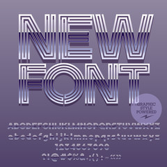 Beautiful glossy vector set of letters, symbols and numbers. Font contains Graphic Style. Vector icon with text New Font