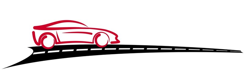 Car Logo with road. 