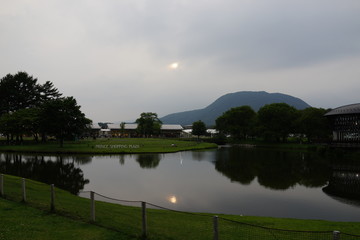 池　田舎　森　避暑地　軽井沢