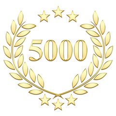 Lauriers 3 étoiles, 5000, gold sur fond blanc