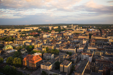 Obraz premium View of Katowice town from the bird's eye view