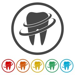 Teeth protection, tooth care icons set - Illustration 