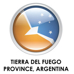 Round flag of Tierra Del Fuego Province, Argentina