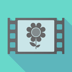 Long shadow film frame with a flower