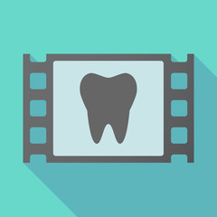 Long shadow film frame with a tooth