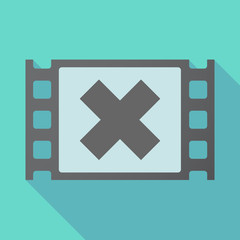 Fototapeta premium Long shadow film frame with an x sign