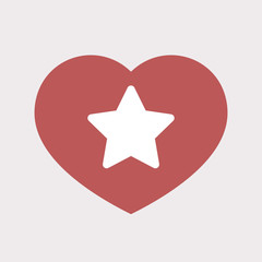 Isolated heart with a star