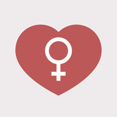 Isolated heart with a female sign