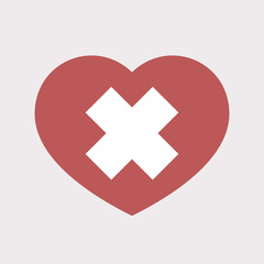 Obraz premium Isolated heart with an irritating substance sign