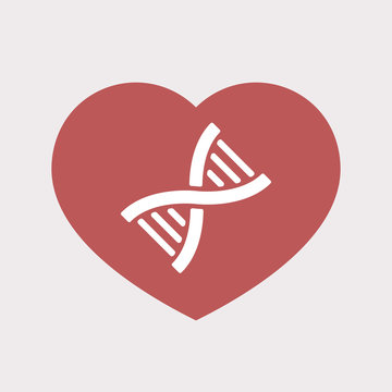 Isolated heart with a DNA sign
