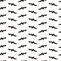 Seagull silhouettes vector seamless pattern