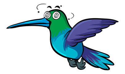 Obraz na płótnie Canvas Hummingbird with dizzy face