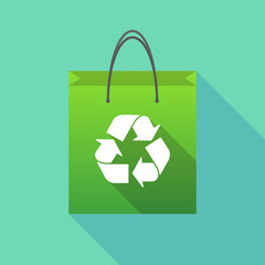 Long shadow shopping bag with a recycle sign