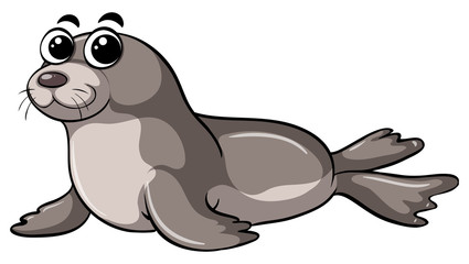 Cute seal with happy face