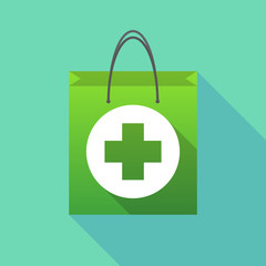 Obraz premium Long shadow shopping bag with a round pharmacy sign