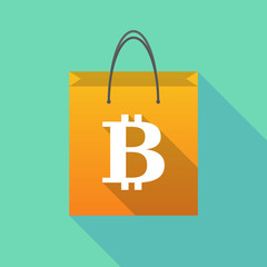 Long shadow shopping bag with a bit coin sign