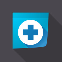 Obraz premium Long shadow paper note with a round pharmacy sign