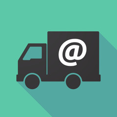 Long shadow truck with an at sign