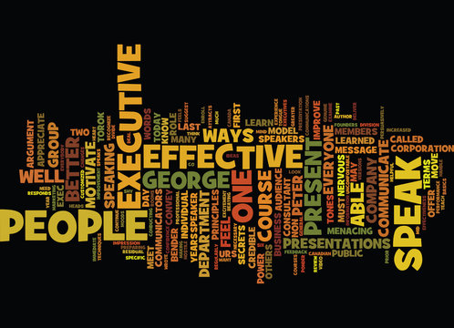 THE EFFECTIVE EXECUTIVE Text Background Word Cloud Concept