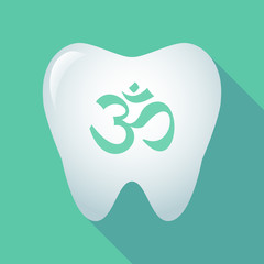 Long shadow tooth with an om sign