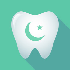 Long shadow tooth with an islam sign
