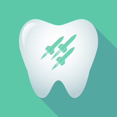 Long shadow tooth with missiles