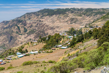 Fototapeta na wymiar Small village in the mountains of northern Guatemala