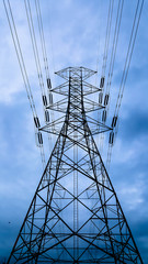 silhouette High voltage tower
