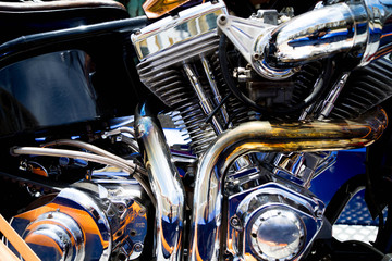 heart of a powerful engine in a big motorbike.