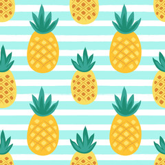 Cute seamless pattern with pineapple