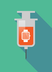 Long shadow  syringe with a smart watch