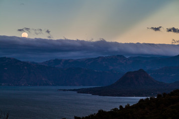Fototapeta na wymiar View of Atitlan lake and Cerro de Oro volcano, Guatemala