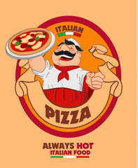 italian pizza illustration