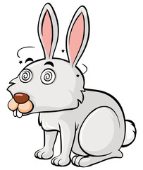 Rabbit with dizzy face