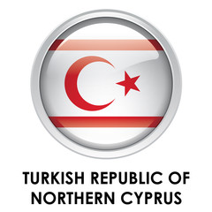 Round flag of Turkish Republic of Northern Cyprus