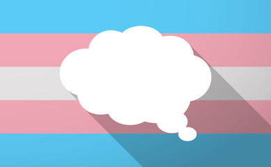 Long shadow  trans gender flag with a comic cloud balloon