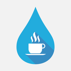 Isolated water drop with a cup of coffee