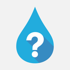 Isolated water drop with a question sign