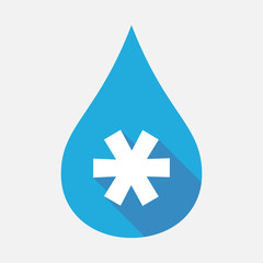 Isolated water drop with an asterisk