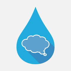 Isolated water drop with a comic cloud balloon