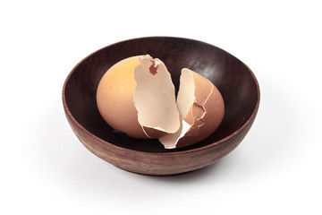 broken egg shell to made a food