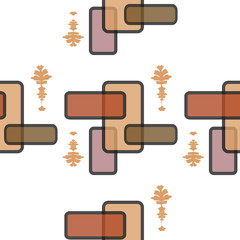 Seamless retro pattern from colored rectangles