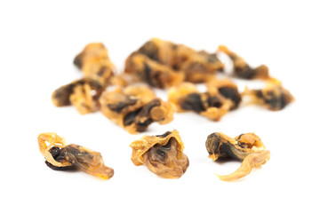 sea food sweet dried clams on white background