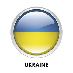 Round flag of Ukraine