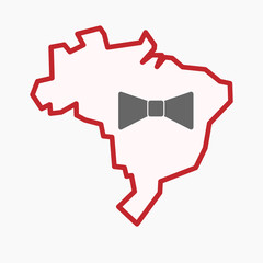 Isolated Brazil map with  a neck tie icon