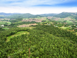 Fototapeta na wymiar Aerial view of Beautiful tropical forest, Shot from drone
