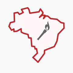 Fototapeta na wymiar Isolated Brazil map with a torch icon