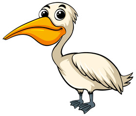 Pelican bird with happy face